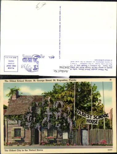 204294,Florida St. Augustine St. George Street the oldest School House Schule