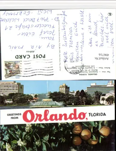 496716,Florida Orlando Centennial Fountain Mehrbildkarte