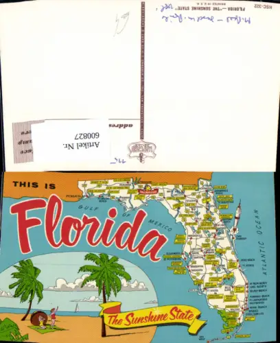 600827,Lagekarte Florida The Sunshine State USA