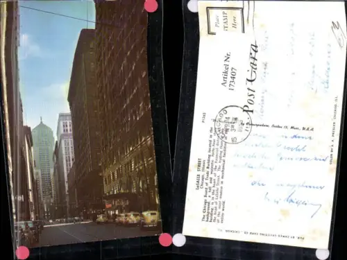 173407,Illinois Foto Ak LaSalle Street Chicago Strassenansicht m. Automobile Taxi