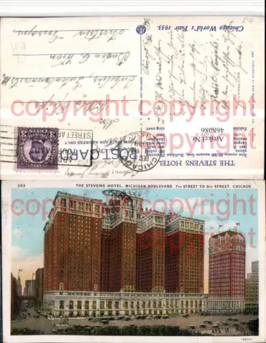468086,Illinois Chicago Michigan Boulevard Stevens Hotel