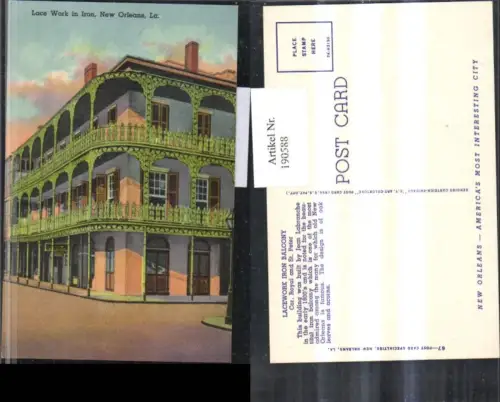 190588,Louisiana New Orleans Royal Street Lacework in Iron