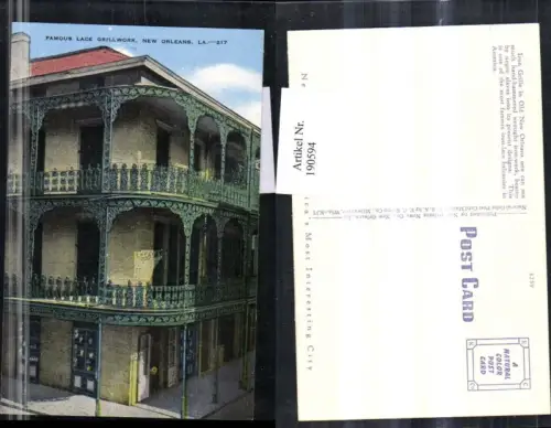 190594,Louisiana New Orleans Famous Lace Grillwork