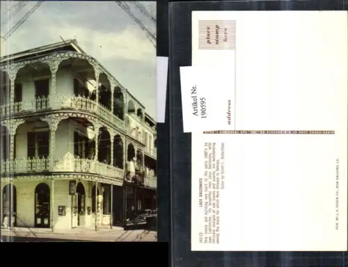 190595,Louisiana New Orleans Iron Lace Balconies
