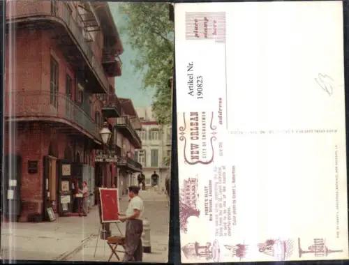 190823,Louisiana New Orleans Pirates Alley Straßenansicht Artist Künstler