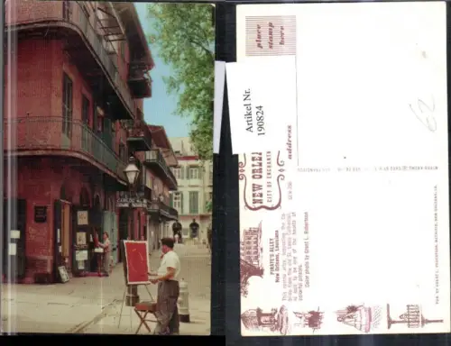 190824,Louisiana New Orleans Pirates Alley Straßenansicht Artist Künstler