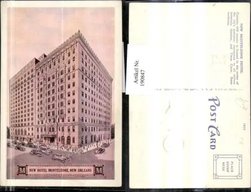 190847,Louisiana New Orleans New Monteleone Hotel