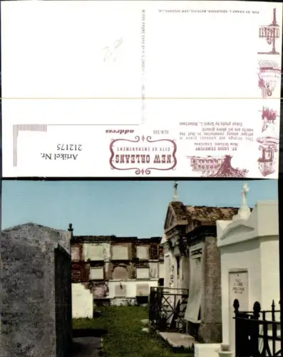 212175,Louisiana New Orleans St Louis Cemetery Friedhof