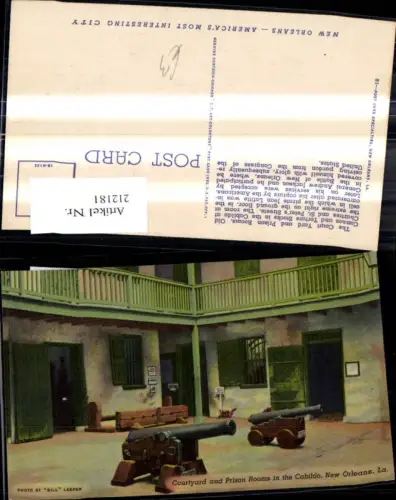 212181,Louisiana New Orleans Courtyard and Prison Rooms in the Cabildo Kanonen Geschütze