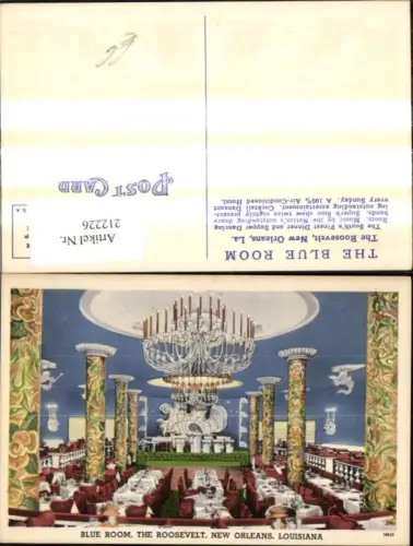 212226,Louisiana New Orleans Blue Room The Roosevelt Speisesaal