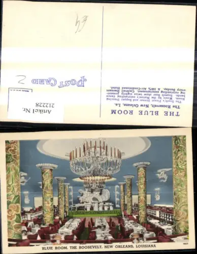 212228,Louisiana New Orleans Blue Room The Roosevelt Speisesaal