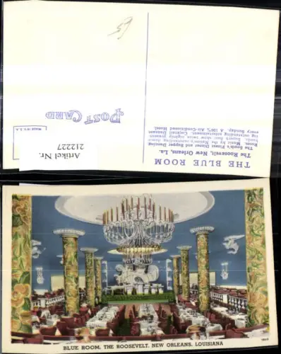 212227,Louisiana New Orleans Blue Room The Roosevelt Speisesaal