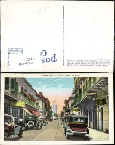 212230,Louisiana New Orleans Royal Street Strassenansicht Automobile