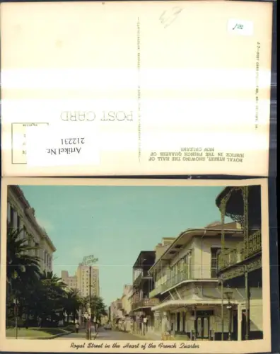 212231,Louisiana New Orleans Royal Street in the Heart of the French Quarter