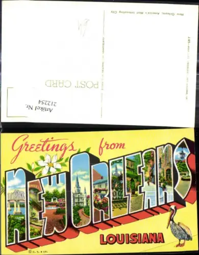 212254,Louisiana Greeting from New Orleans Vogel Pelikan