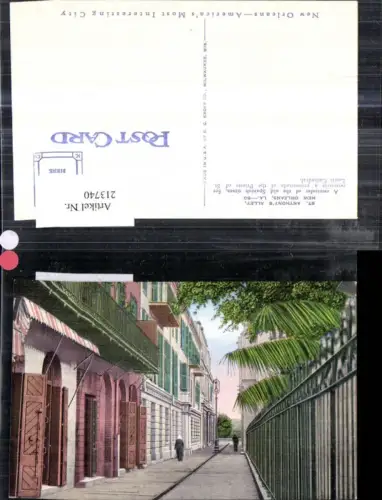 213740,Louisiana New Orleans St Anthonys Alley