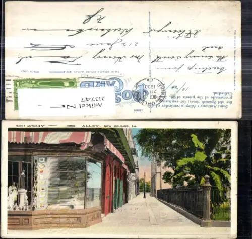 213747,Louisiana New Orleans St Anthonys Alley