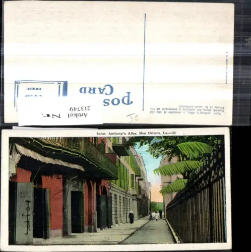 213749,Louisiana New Orleans St Anthonys Alley