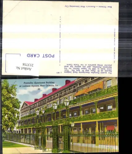 213758,Louisiana New Orleans Pontalba Apartments Building at Jackson Square