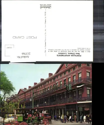 213766,Louisiana New Orleans Pontalba Apartments Building at Jackson Square Kutsche Personen