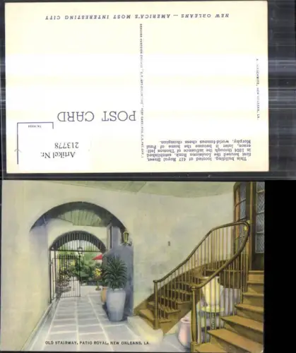 213778,Louisiana New Orleans Old Stairway Patio Royal Stiegenhaus