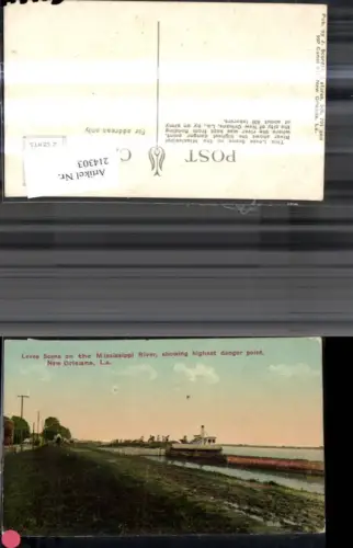 214303,New Orleans Levee Scene on the Mississippi River showing highest danger point Schiff Dampfer