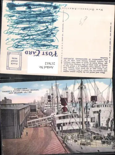 217612,Louisiana New Orleans Harbor view Hafen Americas second largest Seaport Schiffe Dampfer