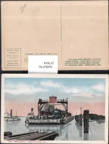 217654,Louisiana New Orleans The „Mastodon“ Southern Pacific Railway Barge Schiff