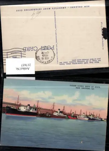 217657,Louisiana New Orleans Ocean Going Ships at Dock Schiffe Dampfer