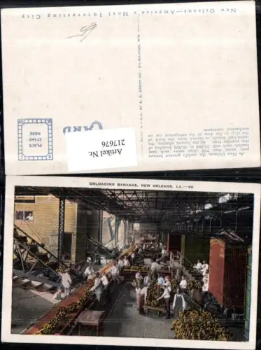 217676,Louisiana New Orleans Unloading Bananas Bananen