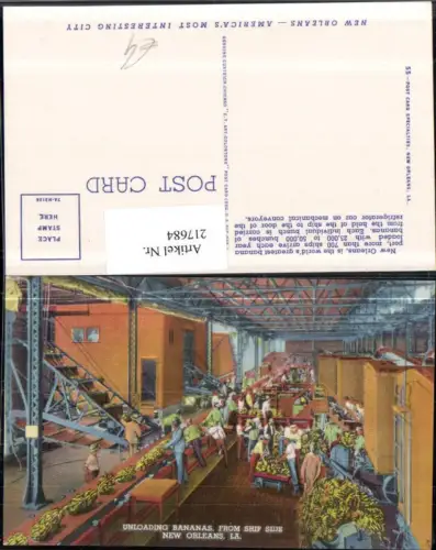 217684,Louisiana New Orleans Unloading Bananas Bananen from Ship Side