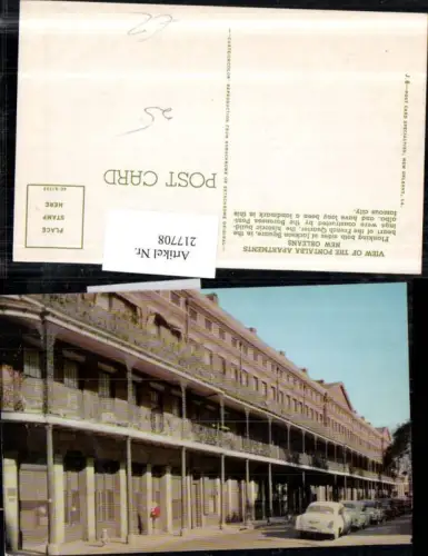 217708,Louisiana New Orleans View of the Pontalba Apartments
