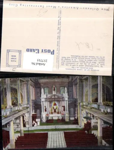 217715,Louisiana New Orleans Interior of St Louis Cathedral Kirche Innenansicht