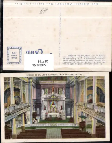 217714,Louisiana New Orleans Interior of St Louis Cathedral Kirche Innenansicht