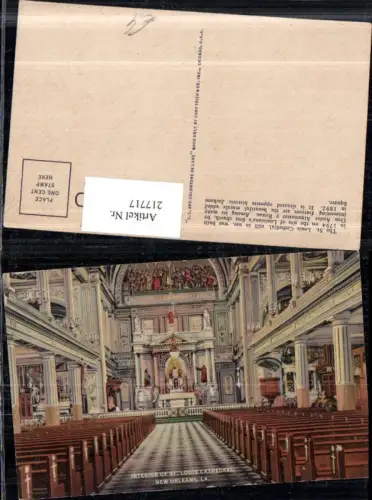 217717,Louisiana New Orleans Interior of St Louis Cathedral Kirche Innenansicht