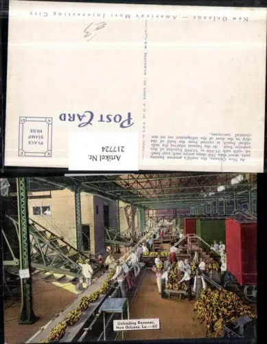 217724,Louisiana New Orleans Unloading Bananas Bananen