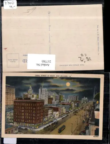 217783,Louisiana New Orleans Canal Street at Night Mondschein Mond
