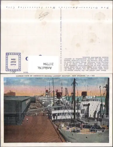 217794,Louisiana New Orleans Harbor view of Americas second largest Seaport Hafen Dampfer Schiffe