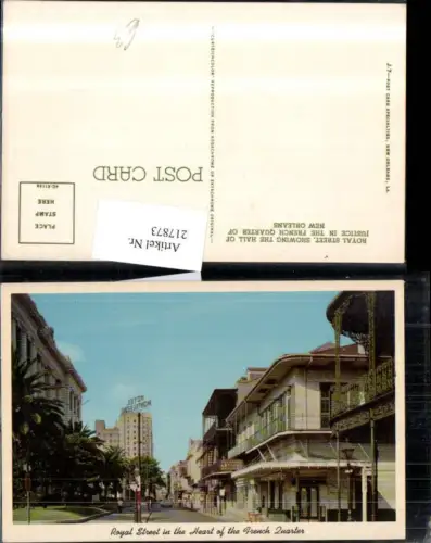 217873,Louisiana New Orleans Royal Street in the Heart of the French Quarter Straßenansicht