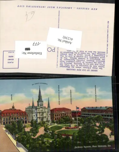 412392,Louisiana New Orleans Jackson Square Platz Kirche