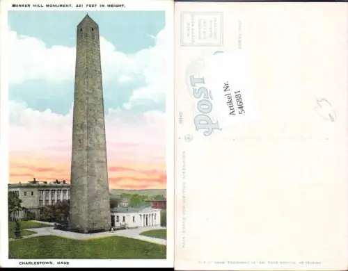 546881,Massachusetts Charlestown Obelisk Bunker Hill Monument