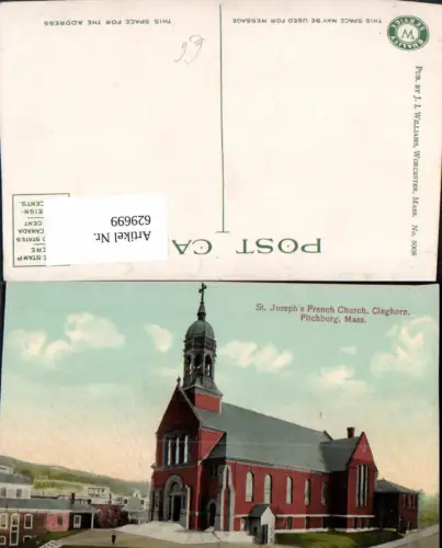 629699,St Joseph French Church Cleghorn Fitchburg Massachusetts
