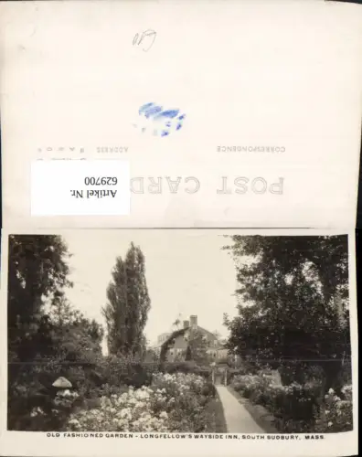 629700,Foto Ak Old Fashioned Garden Longfellows Wayside Inn South Sudbury Massachusetts