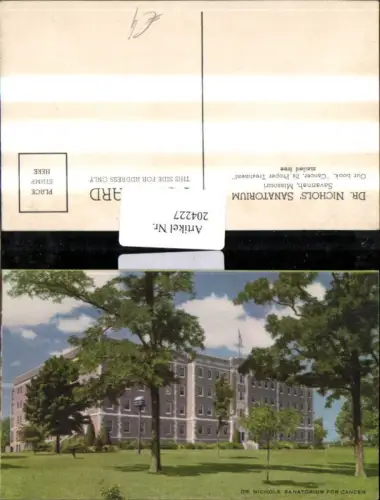204227,Missouri Savannah Dr. Nichols Sanatorium for Cancer