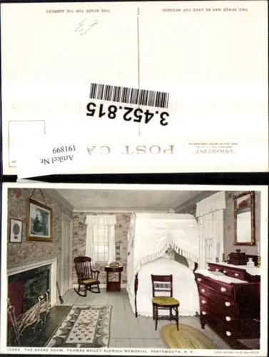 191899,New Hampshire Portsmouth Thomas Bailey Aldrich Memorial The Spare Room Innenansicht