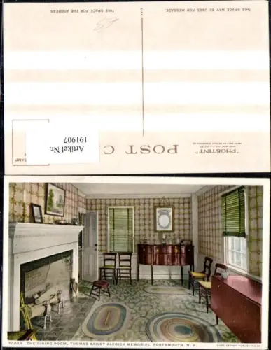 191907,New Hampshire Portsmouth Thomas Bailey Aldrich Memorial The Dining Room Innenansicht