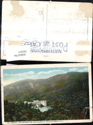 191913,New Hampshire Dixville Notch Mount Abenaki The Balsams and Lake Gloriette