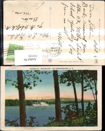 191930,New Hampshire Lake Winnipesaukee Steamer Mount Washington Partie Schiff