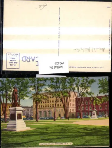 192129,New Hampshire Concord Capitol Plaza Monument