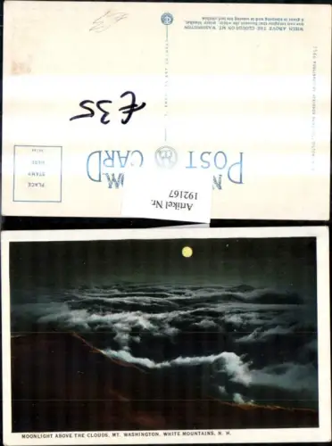 192167,New Hampshire White Mountains Mount Washington Moonlight above the Clouds Mondschein Mond